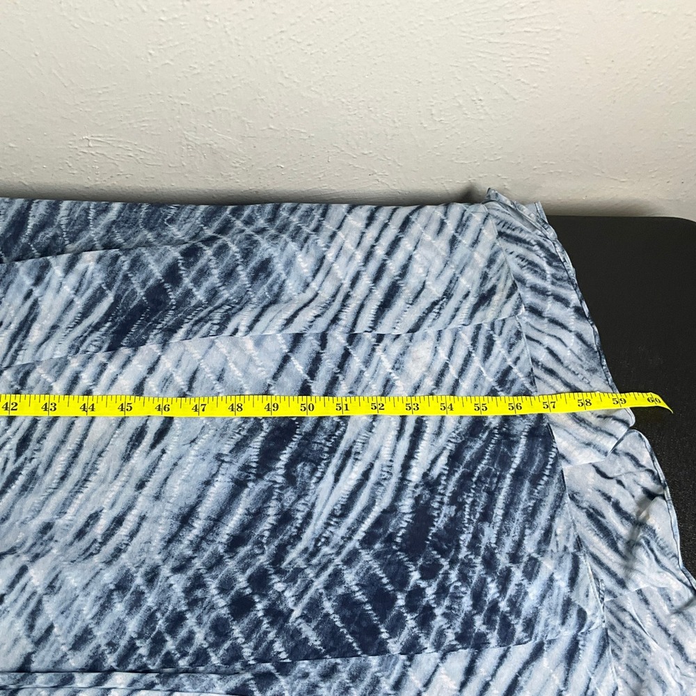 Michael Kors Maxi Dress Sz M Blue White Pleated‎ Tiered V-Neck Office Cocktail - Picture 14 of 15